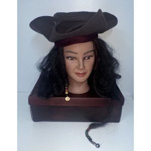 Disney Pirates Of Caribbean Jack Sparrow Tricorn Hat Wig Adult Size Halloween